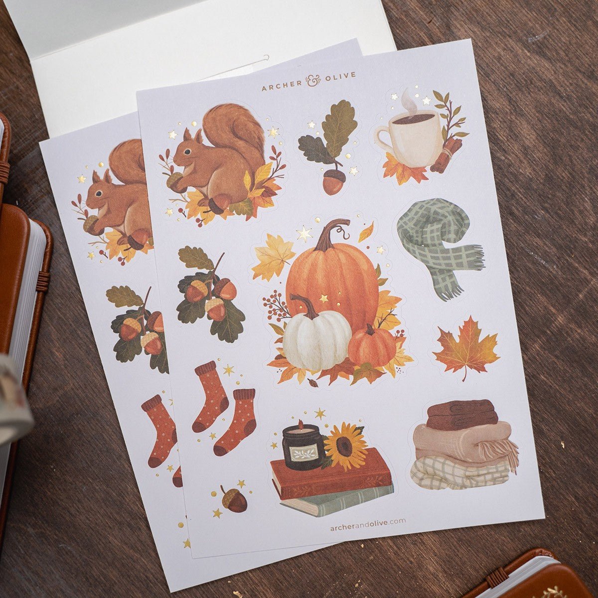 Archer & Olive Acorns Stickers - 24Papershop