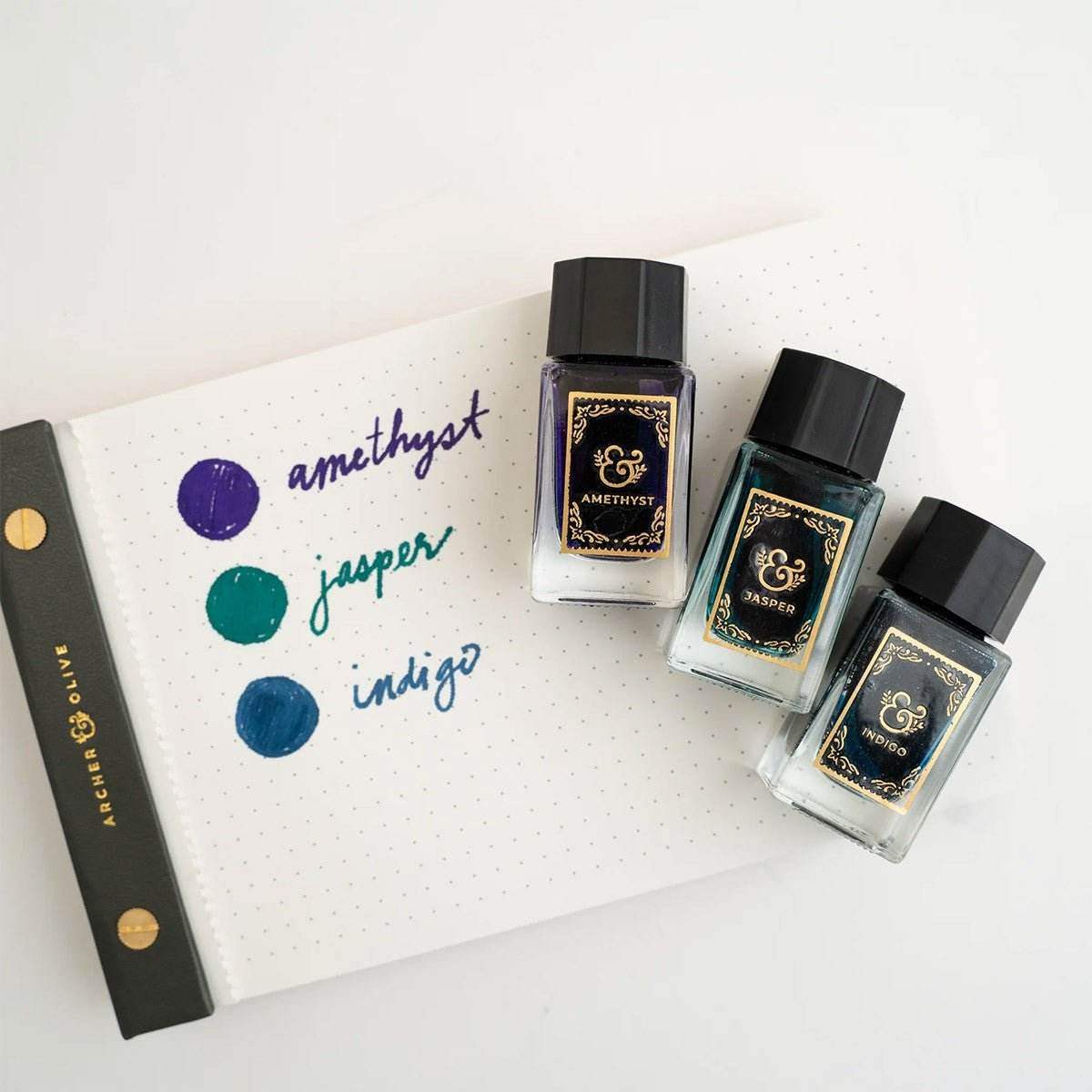 Archer & Olive Ink - Winter 2024 Set - Indigo, Jasper, Amethyst - 24Papershop