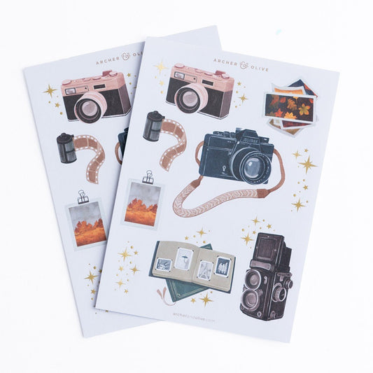 Archer & Olive Vintage Camera Stickers - 24Papershop