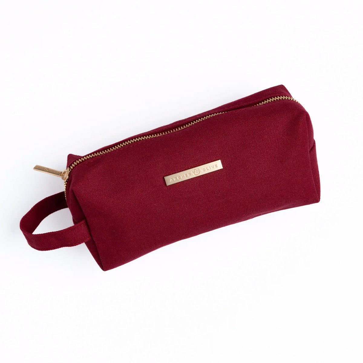 Archer & Olive Zipper Pouch Canvas - Maroon - 24Papershop