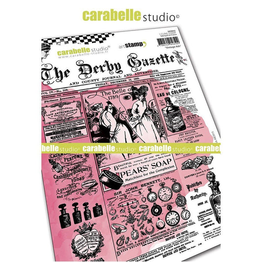 Carabelle Studio Cling Stamp A5 Vintage Advertenties - 24Papershop