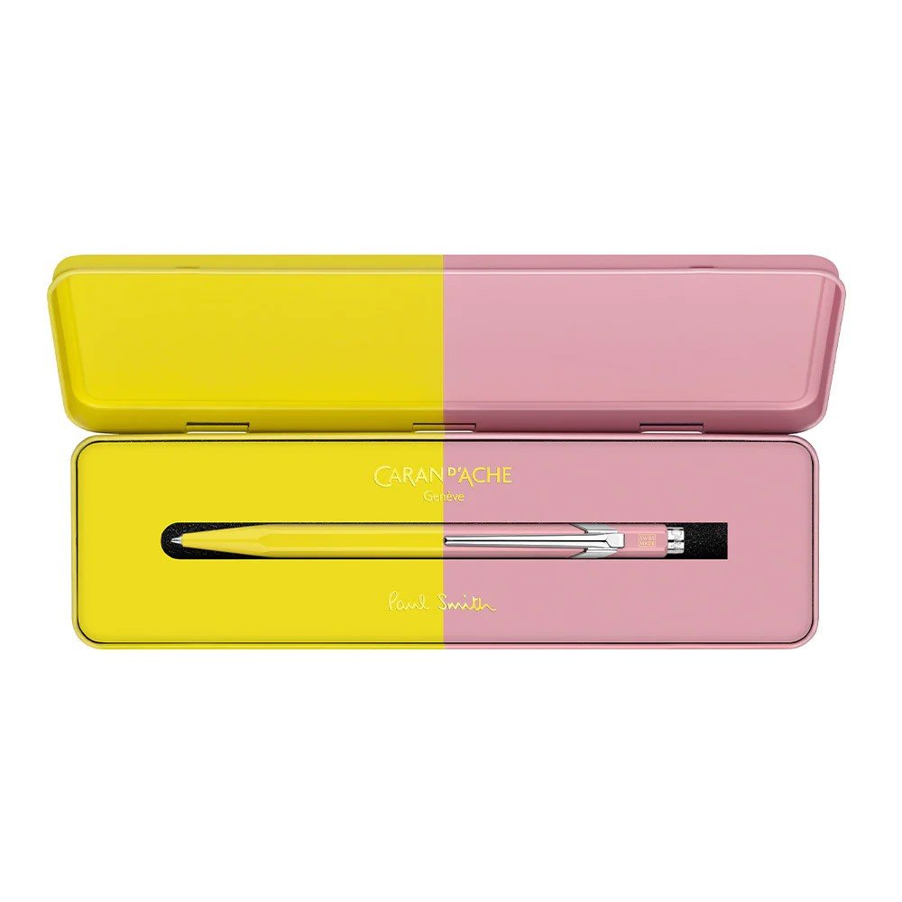 Caran d'Ache 849 Balpen Paul Smith - Chartreuse Yellow & Rose Pink - 24Papershop