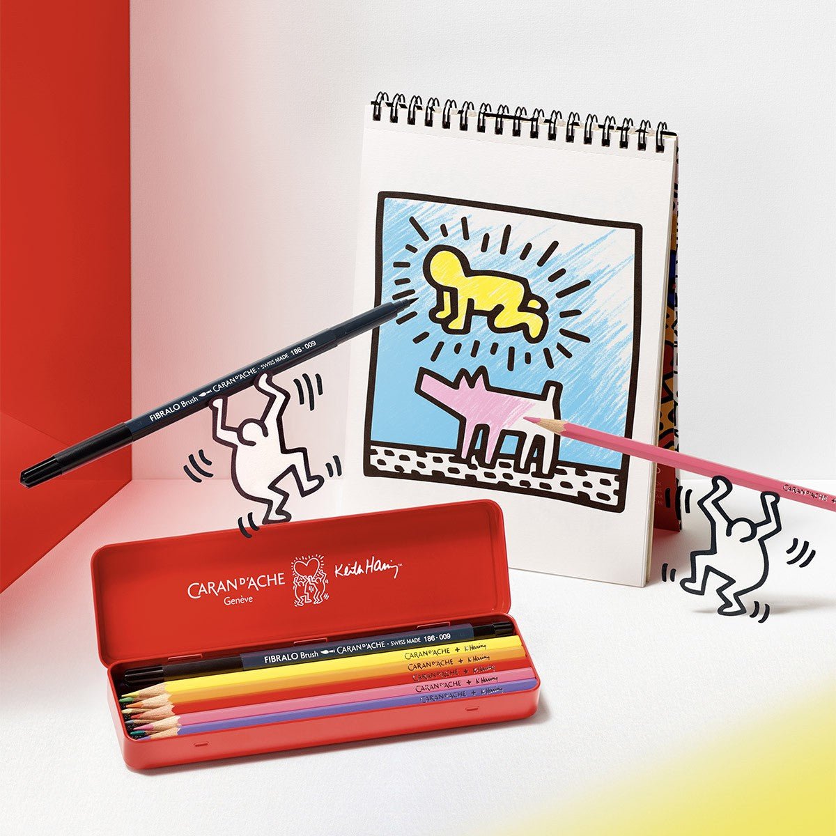 Caran d'Ache Box van 10 Aquarel Potloden - Keith Haring - 24Papershop