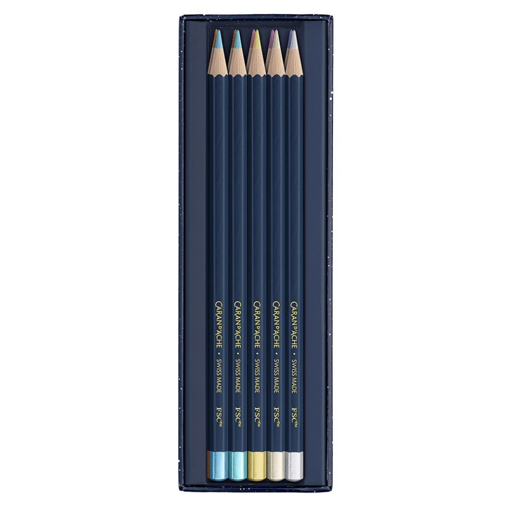 Caran d'Ache Cosmic Blue Colour Set - 10 Metallic Potloden - 24Papershop