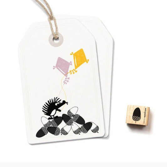 Cats on Appletrees Mini Stamp - Acorn [Black] - 24Papershop