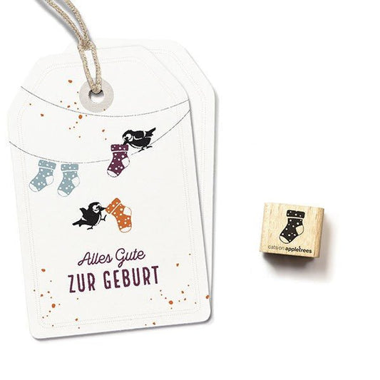 Cats on Appletrees Mini Stamp - Baby Socks - 24Papershop