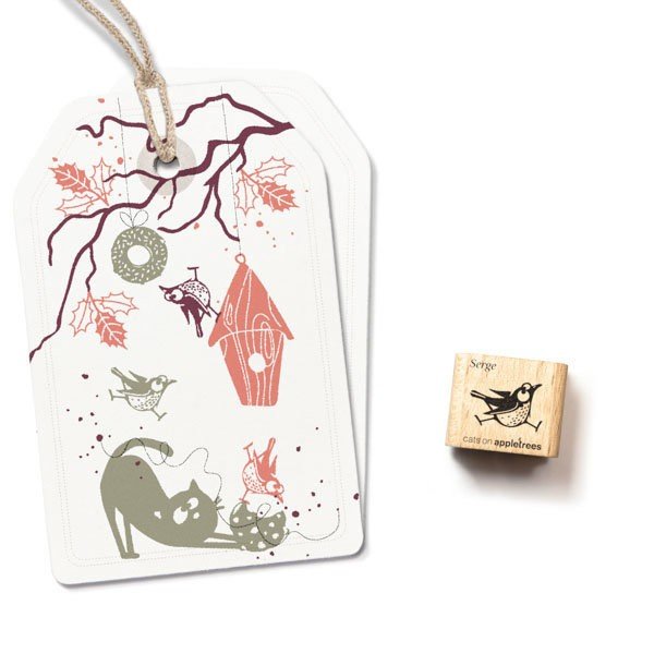 Cats on Appletrees Mini Stamp - Bird Serge - 24Papershop