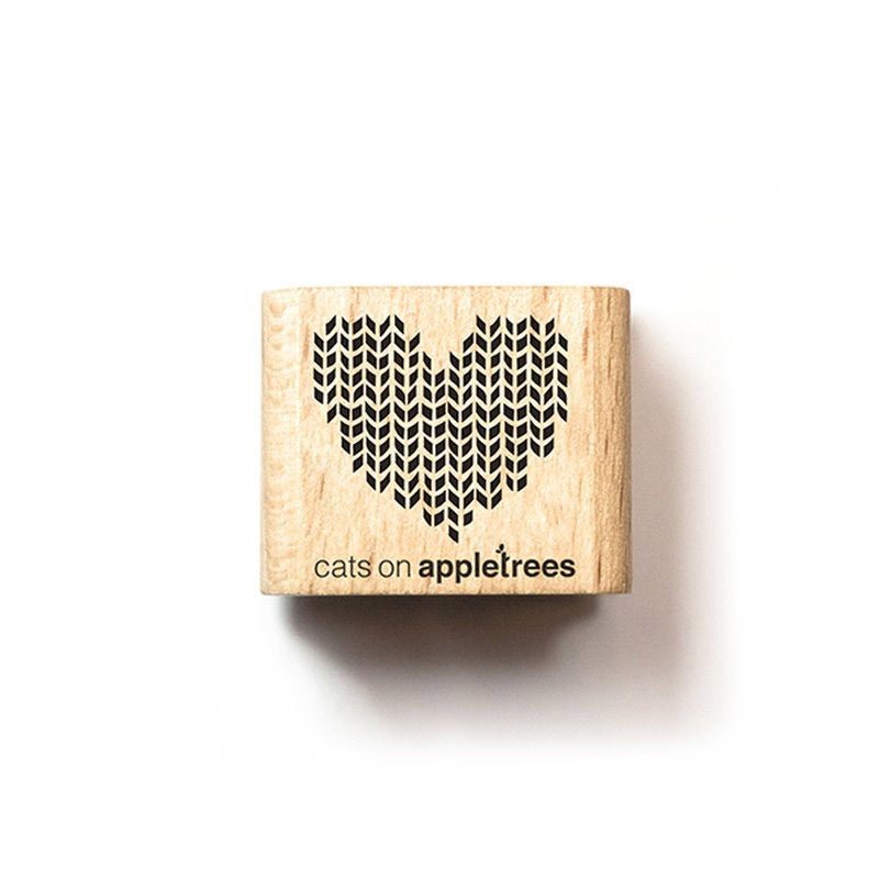 Cats on Appletrees Mini Stamp Knitted Heart - 24Papershop