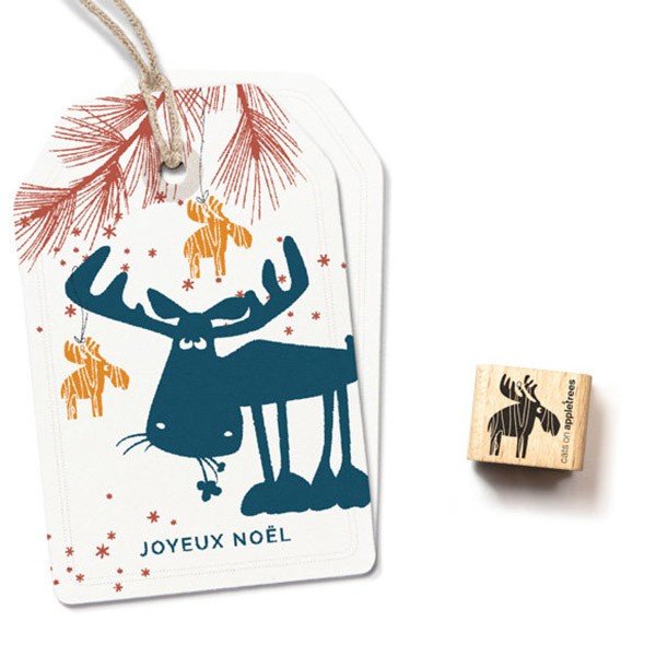 Cats on Appletrees Mini Stamp Tree Ornament Moose - 24Papershop