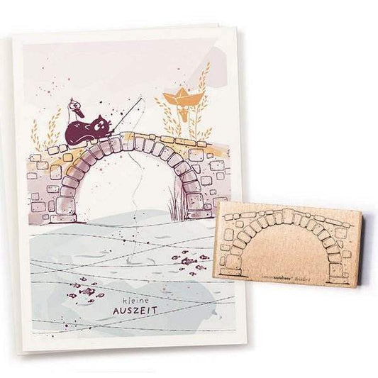 Cats on Appletrees Stamp - Bridge 1 flat - 24Papershop