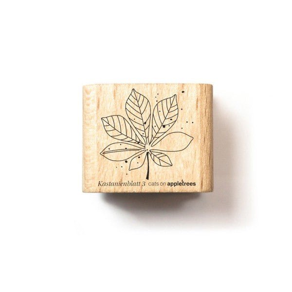 Cats on Appletrees Stamp - Chestnut Leaf 3 Outline - 24Papershop