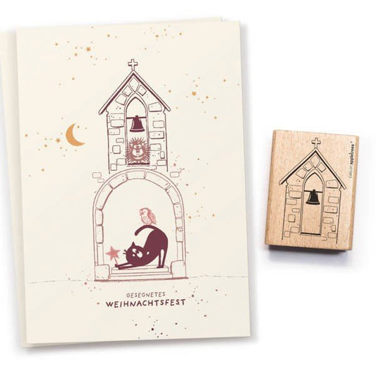 Cats on Appletrees Stamp - Church Tower Outline - 24Papershop