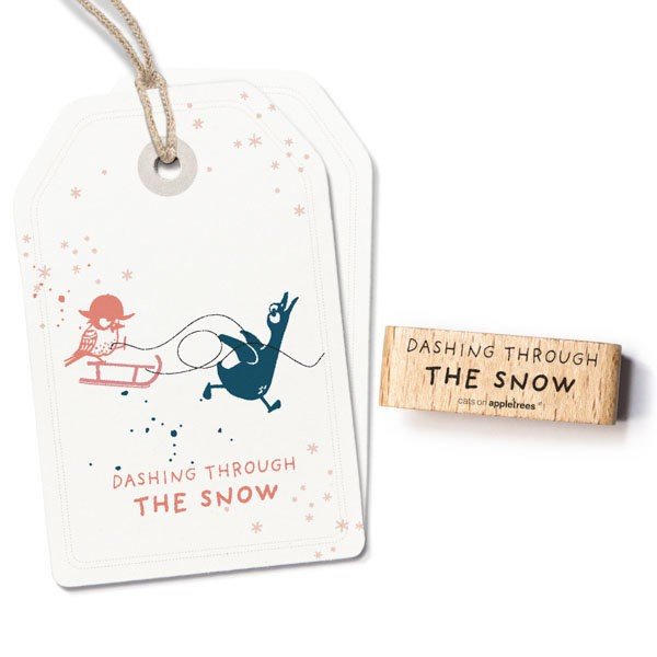 Cats on Appletrees Stamp - Dashing Through the Snow - 24Papershop