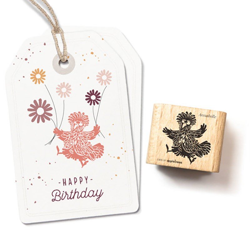 Cats on Appletrees Stamp Frizzle Hen Annabelle - 24Papershop