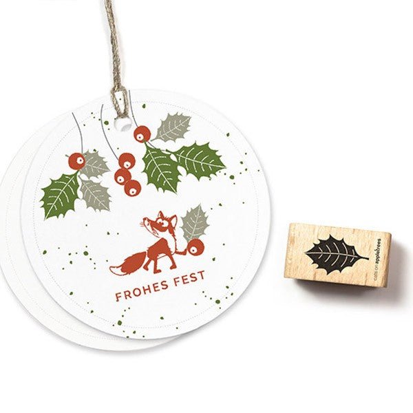 Cats on Appletrees Stamp Holly Leaf 2 - 24Papershop