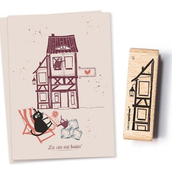 Cats on Appletrees Stamp - House 2 Half - Timbered - 24Papershop