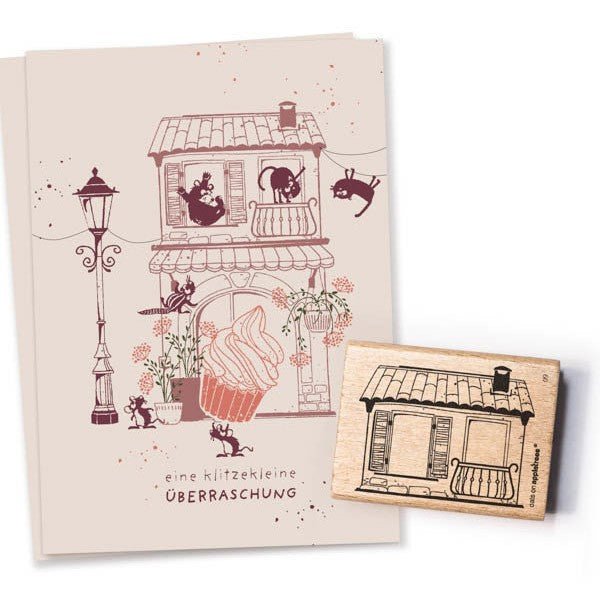 Cats on Appletrees Stamp - House 9 Outline - 24Papershop