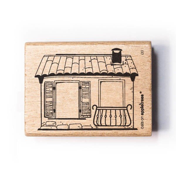 Cats on Appletrees Stamp - House 9 Outline - 24Papershop