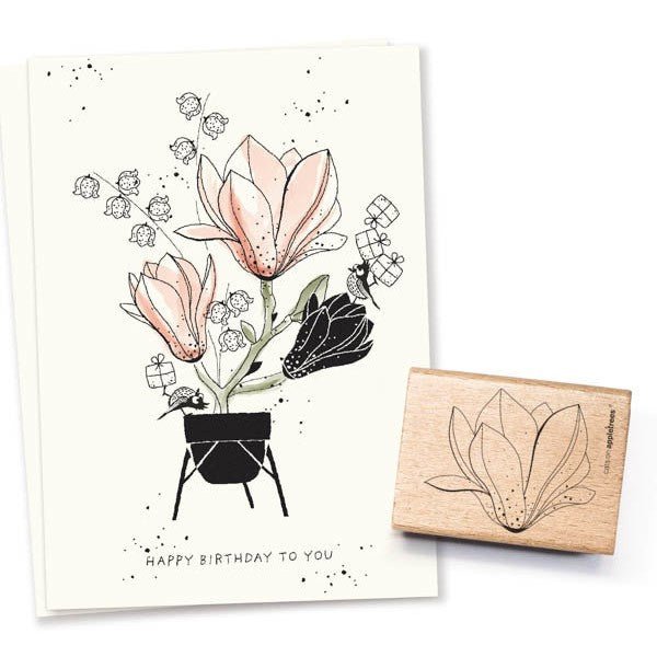 Cats on Appletrees Stamp - Magnolia Blossom Outline 1 - Open - 24Papershop