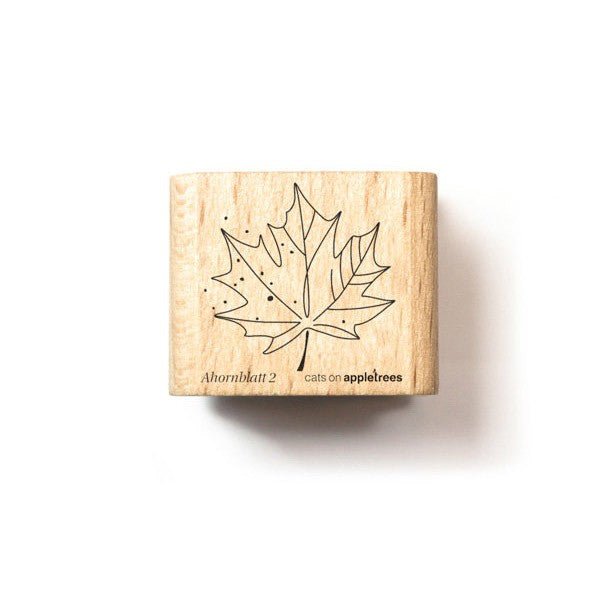 Cats on Appletrees Stamp - Maple Leaf 2 Outline - 24Papershop