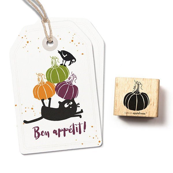 Cats on Appletrees Stamp - Pumpkin Medium - 24Papershop