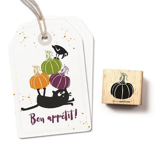 Cats on Appletrees Stamp - Pumpkin Medium - 24Papershop