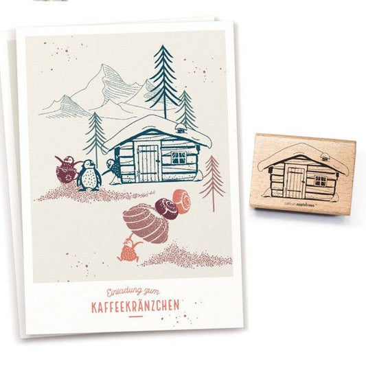 Cats on Appletrees Stamp - Winter Hut 2 - 24Papershop