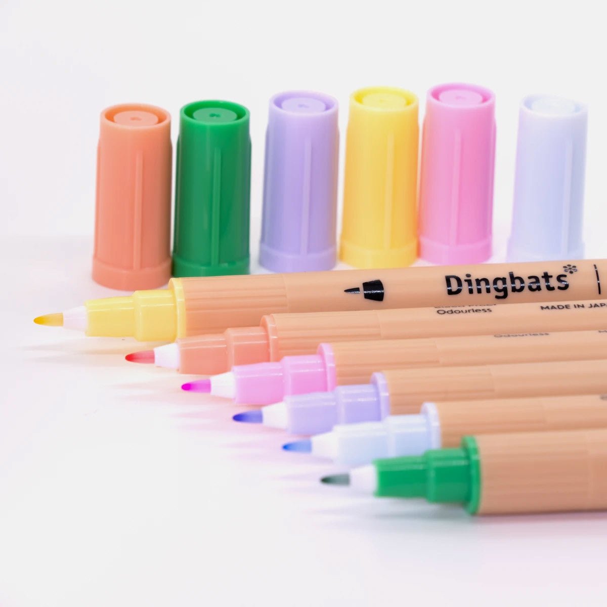 Dingbats* Atopen Dual Tip pennen Set van 6 Pastel Kleuren - 24Papershop