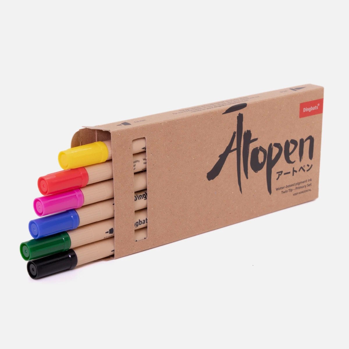 Dingbats* Atopen Dual Tip pennen Set van 6 Primary kleuren - 24Papershop