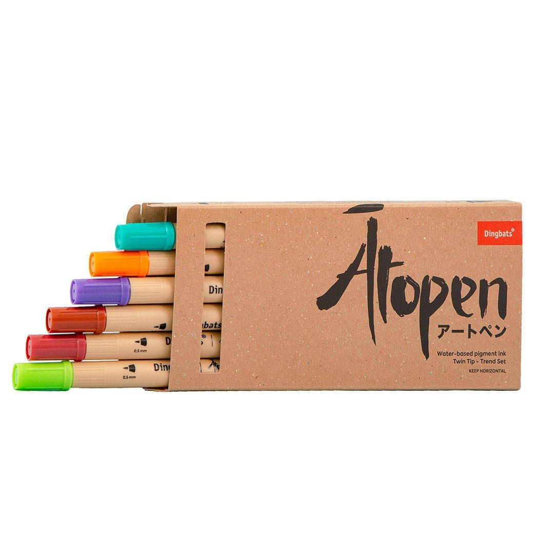 Dingbats* Atopen Dual Tip pennen Set van 6 Trend kleuren - 24Papershop