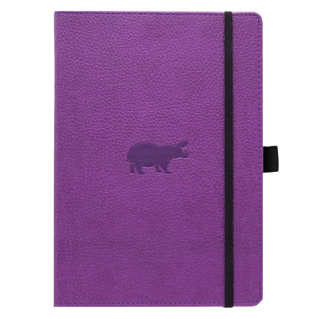 Dingbats* Notitieboek A5+ Wildlife Purple Hippo - Dotted - 24Papershop