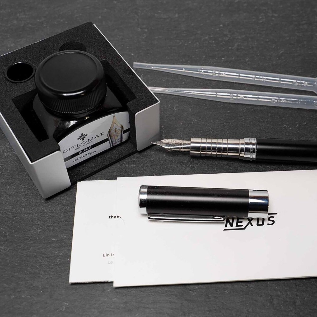 Diplomat Fountain Pen Nexus - Black Medium - 24Papershop