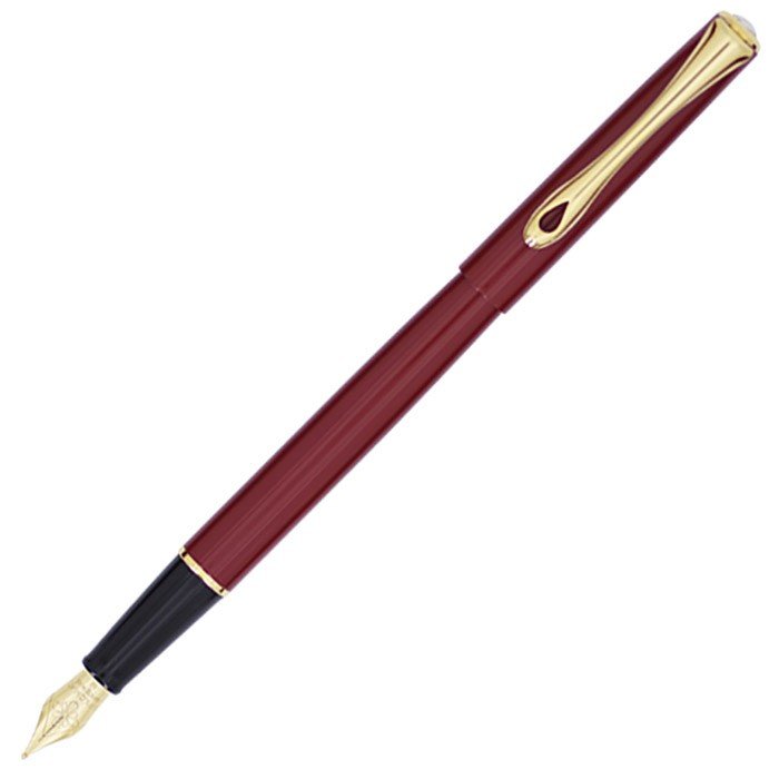 Diplomat Traveller Dark Red Gold Fountain Pen - 24Papershop