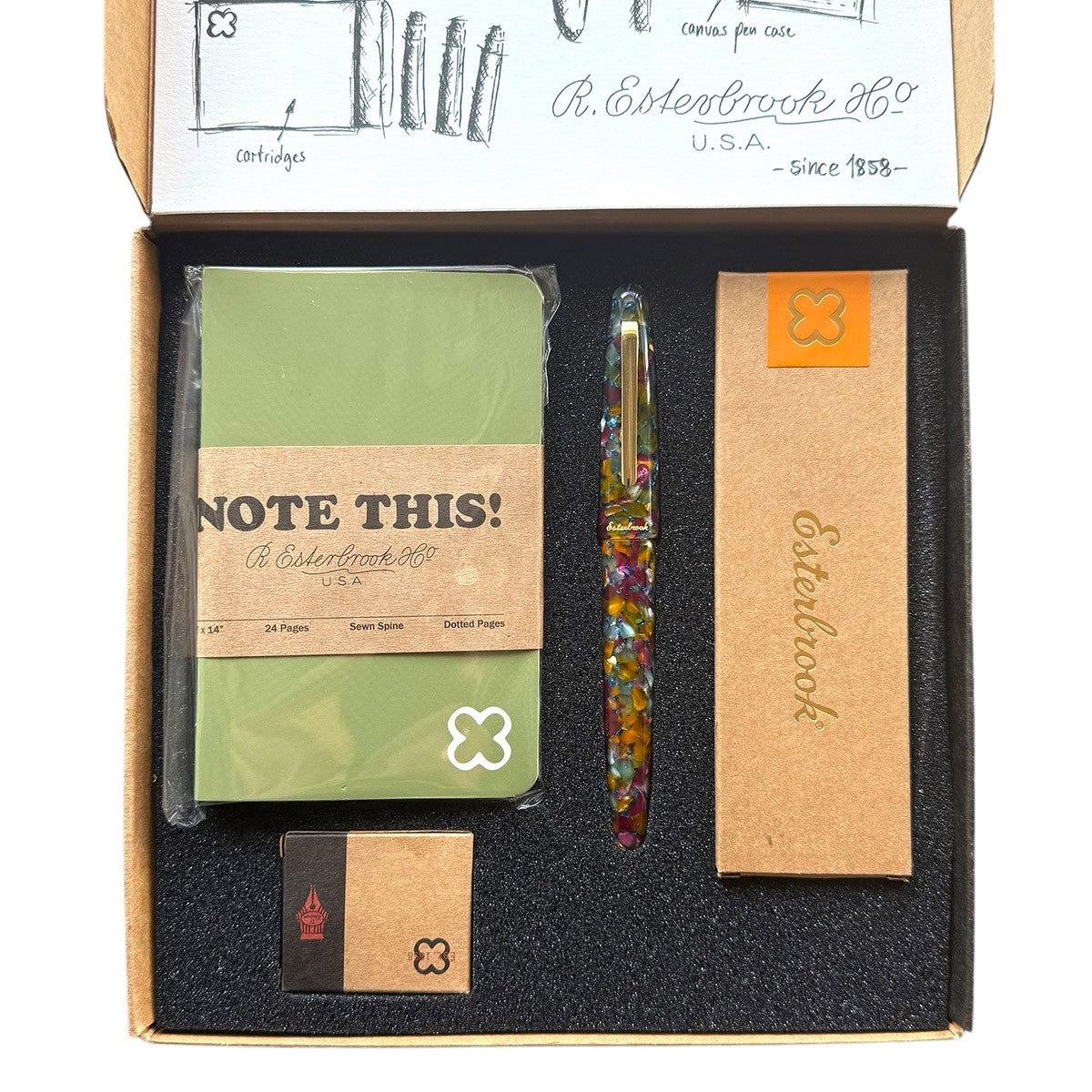 Esterbrook Fountain Pen Estie Oversize GT - Botanical Gardens Set