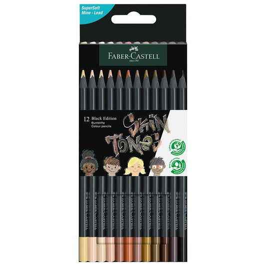 Faber - Castell Black Edition Kleurpotloden Skin Tones - 12 stuks - 24Papershop