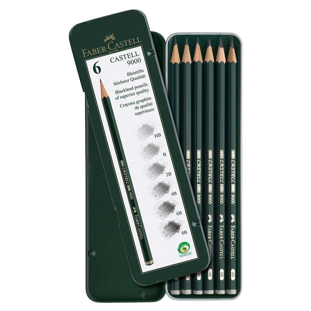 Faber - Castell Tekenpotloden 9000 - 6 - delig - 24Papershop