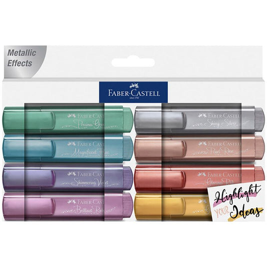 Faber - Castell Tekstmarker Metallic Effects - Set van 8 - 24Papershop