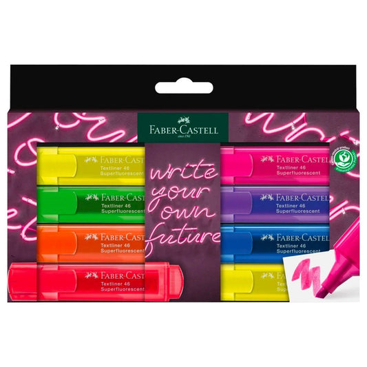 Faber - Castell Tekstmarker Neon - Set van 8 - 24Papershop