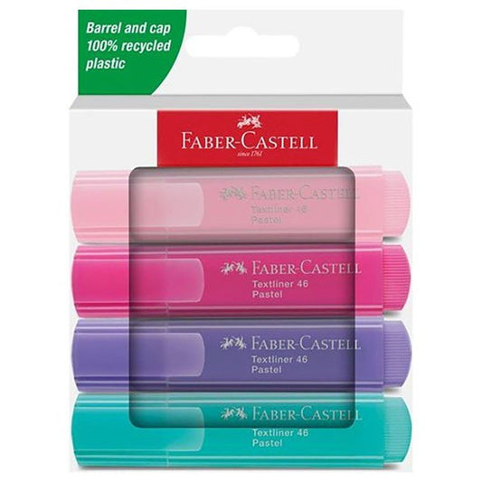 Faber - Castell Tekstmarker Pastel - Set van 4 - 24Papershop