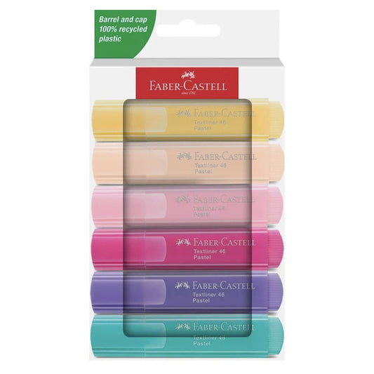 Faber - Castell Tekstmarker Pastel - Set van 6 - 24Papershop