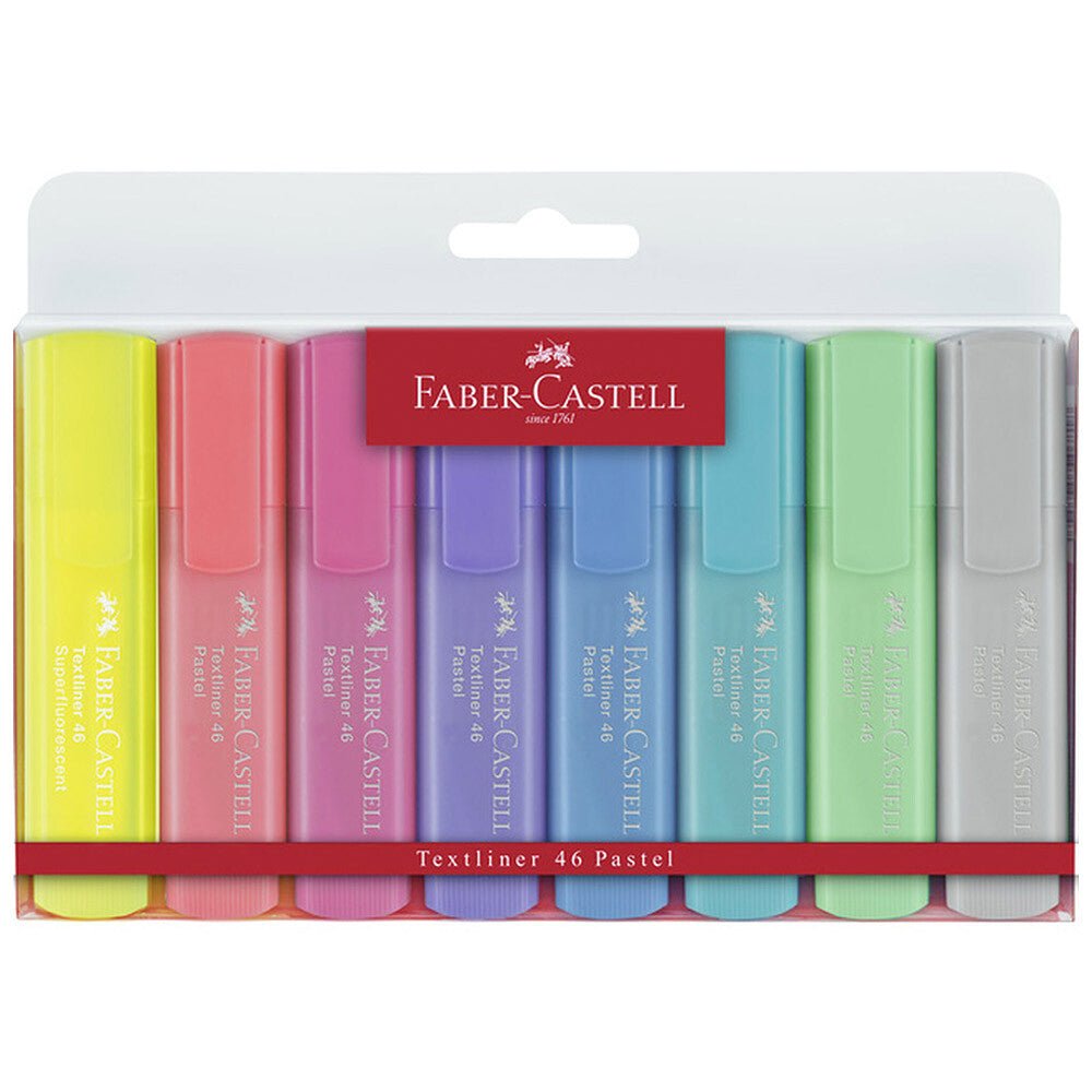 Faber - Castell Tekstmarkers Pastel Set van 8 - 24Papershop