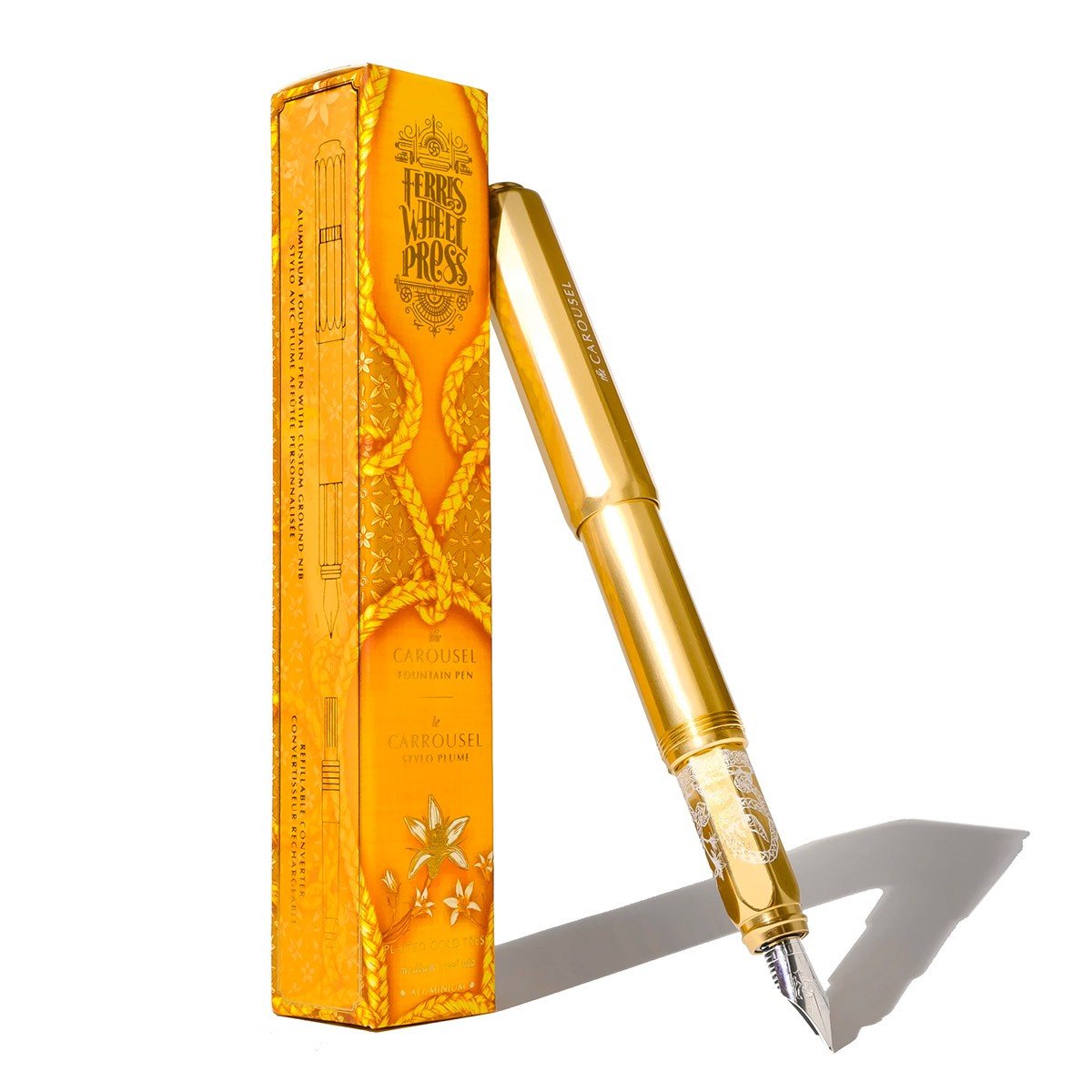 Ferris Wheel Press Aluminum Carousel Fountain Pen - Plaited Gold Tress [Medium] - 24Papershop