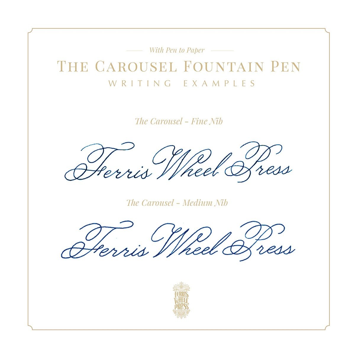 Ferris Wheel Press Aluminum Carousel Fountain Pen - Plaited Gold Tress [Medium] - 24Papershop