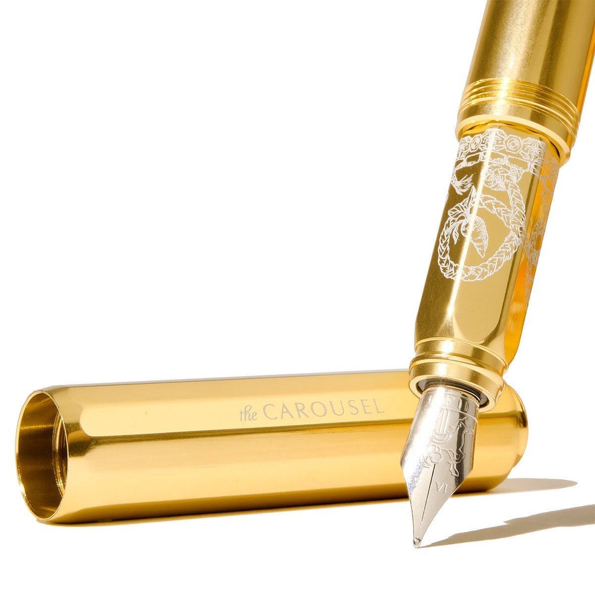 Ferris Wheel Press Aluminum Carousel Fountain Pen - Plaited Gold Tress [Medium] - 24Papershop