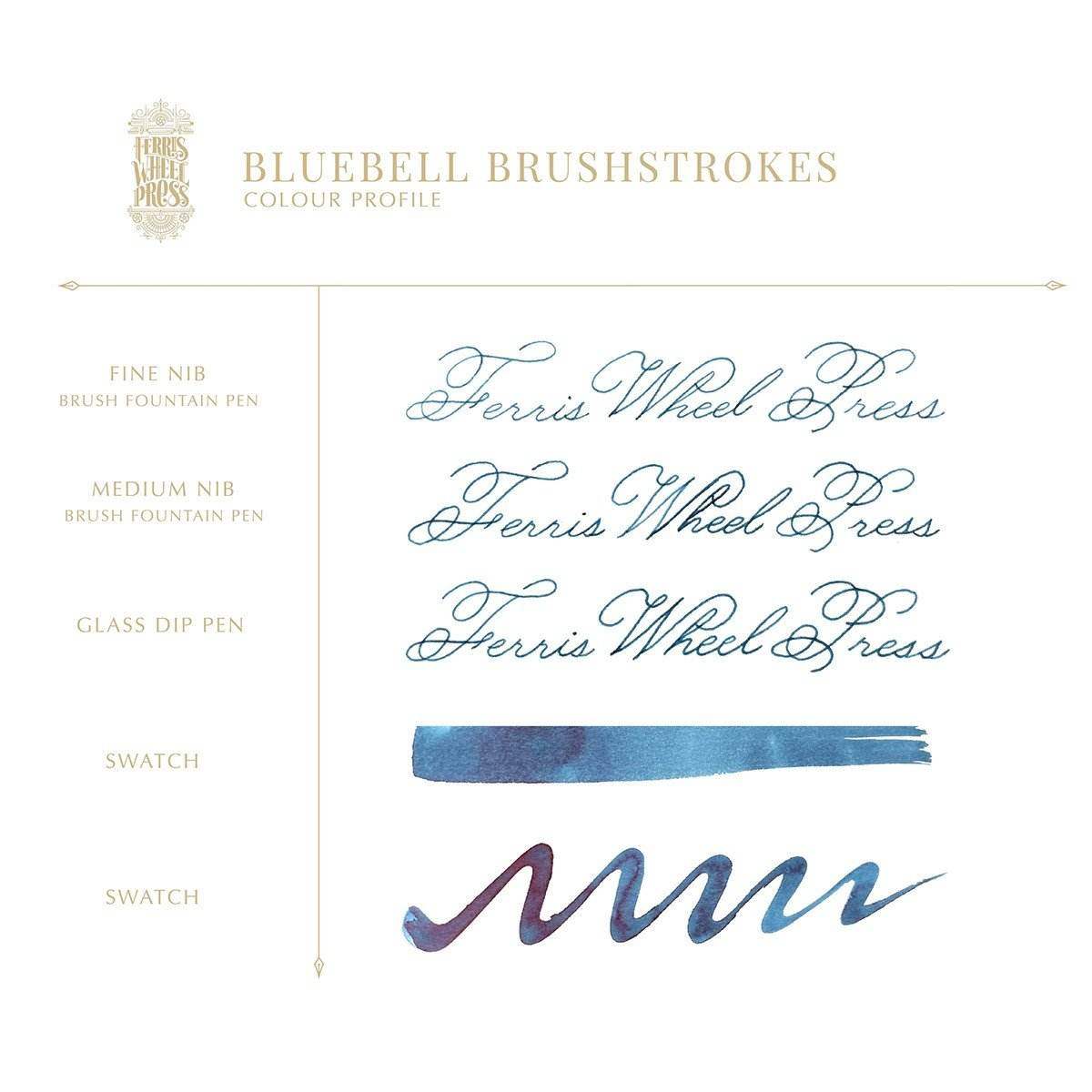 Ferris Wheel Press Inkt 10ml - Bluebell Brushstrokes - 24Papershop