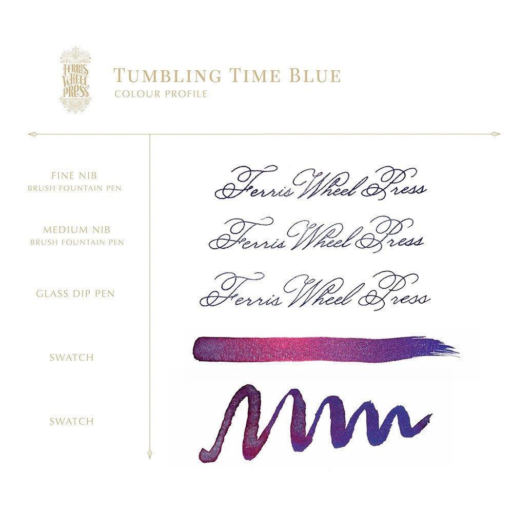 Ferris Wheel Press Inkt 20ml - FerriTales Tumbling Time Blue - 24Papershop