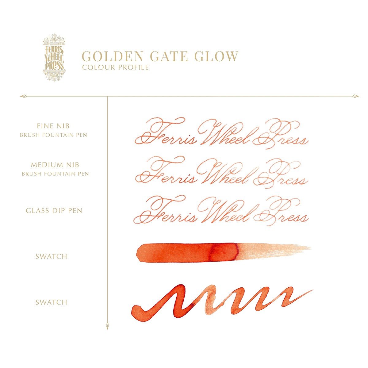 Ferris Wheel Press Inkt 38ml - Golden Gate Glow - 24Papershop