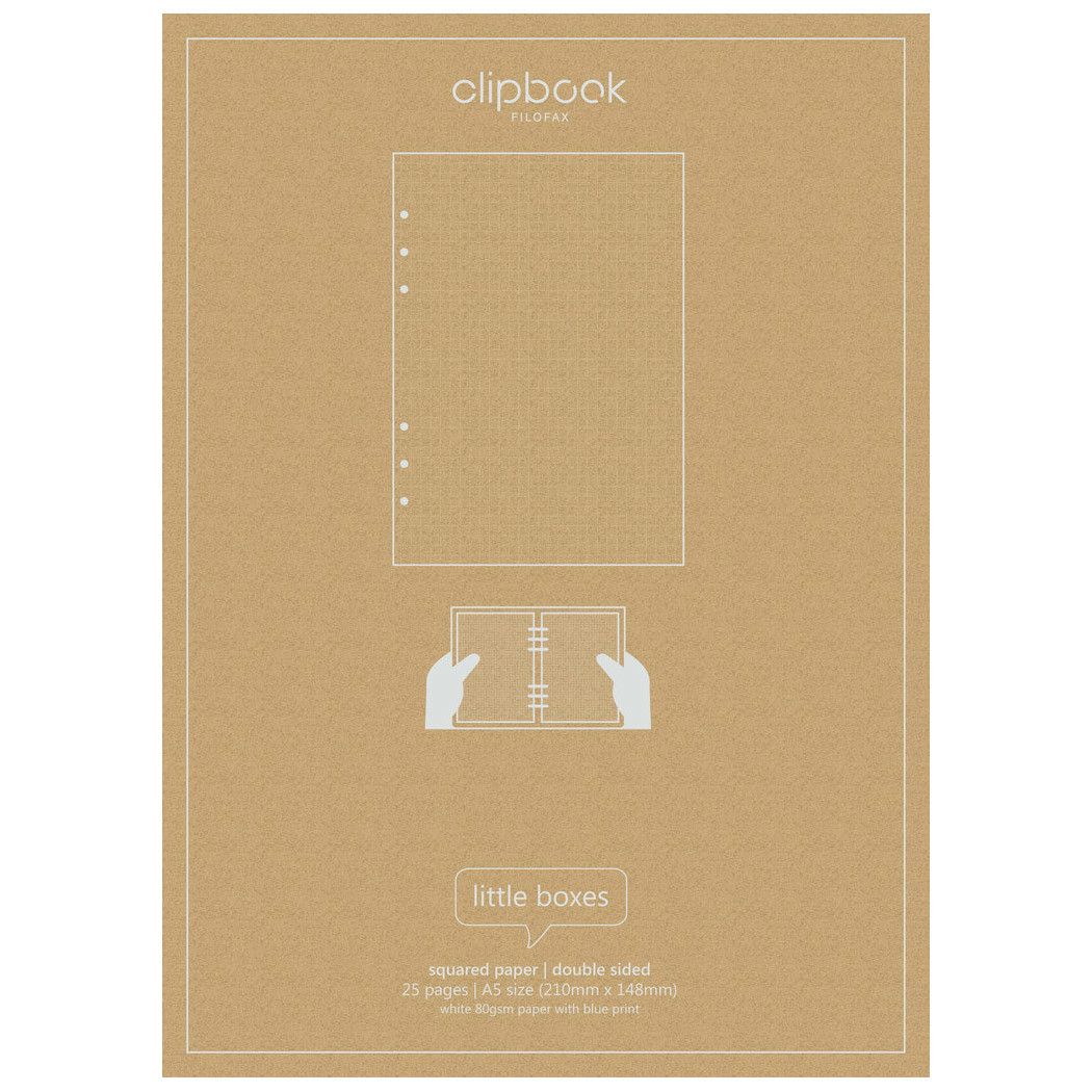 Filofax Clipbook & Organiser Navulling A5 - Geruit - 24Papershop