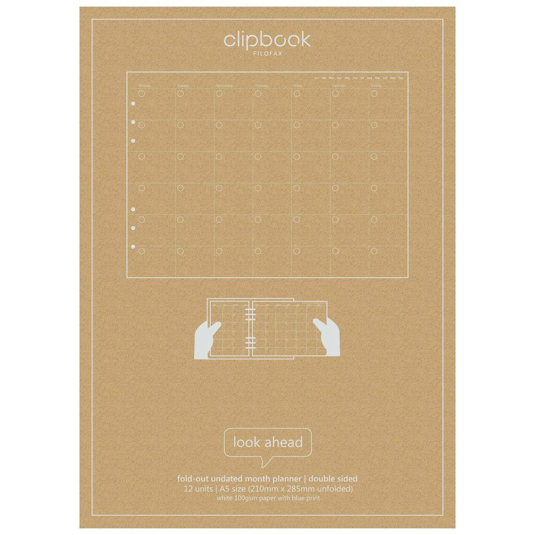 Filofax Clipbook & Organiser Navulling A5 - Maandplanner - 24Papershop