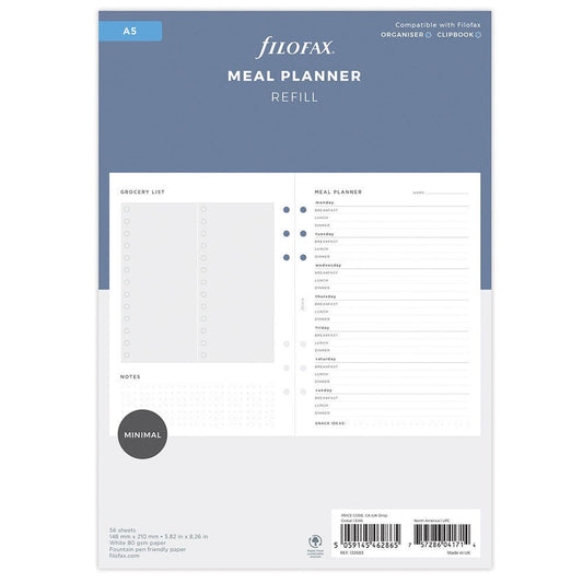 Filofax Clipbook & Organiser Navulling A5 - Meal Planner - 24Papershop